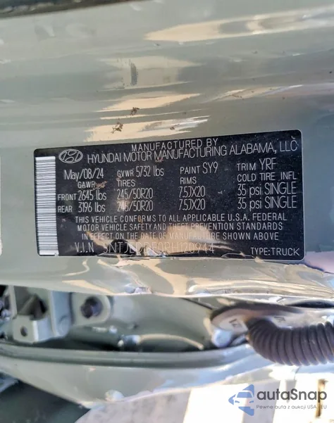 2024 Hyundai Santa Cruz Limited z USA, uszkodzony, nr VIN 5NTJEDDF0RH120944